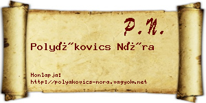 Polyákovics Nóra névjegykártya