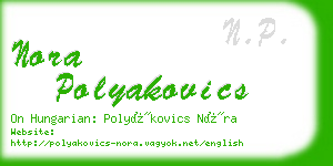 nora polyakovics business card